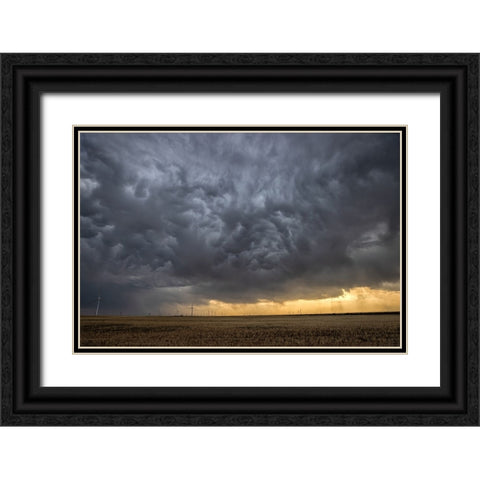 Angry Sky Black Ornate Wood Framed Art Print with Double Matting by Zuo, Jun