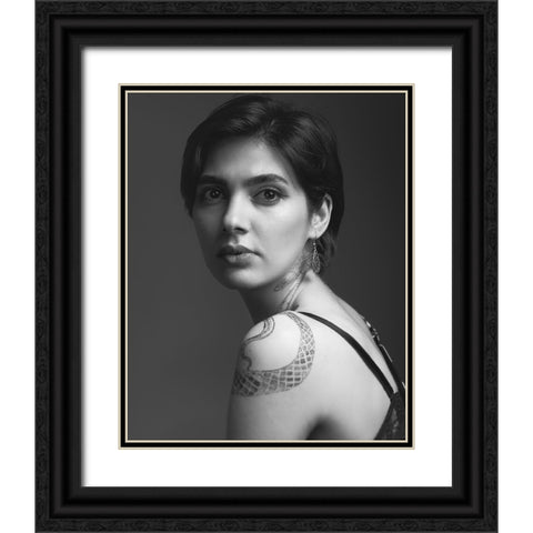 Maria Black Ornate Wood Framed Art Print with Double Matting by Shiki, Shizuo