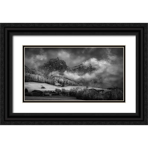 Foothills Black Ornate Wood Framed Art Print with Double Matting by Zeng, Kenneth