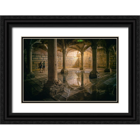 Water Well Black Ornate Wood Framed Art Print with Double Matting by Kozuh, Primoz
