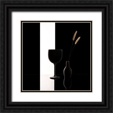 Black And White Black Ornate Wood Framed Art Print with Double Matting by Perfoncio, Margareth