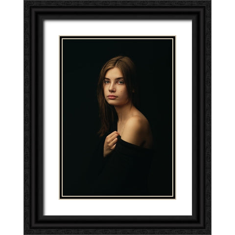 Elizabet Black Ornate Wood Framed Art Print with Double Matting by Khalemsky, Sergey