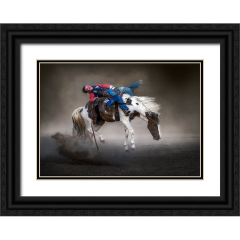 Holding On Black Ornate Wood Framed Art Print with Double Matting by Ma, Frank
