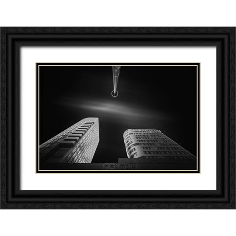 Central Black Ornate Wood Framed Art Print with Double Matting by Vazan, Karol