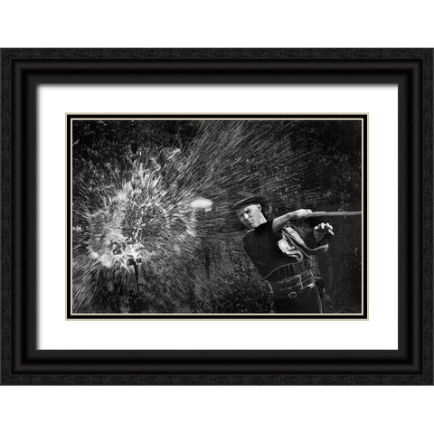 Magical Whip Black Ornate Wood Framed Art Print with Double Matting by Chang, Jiangping