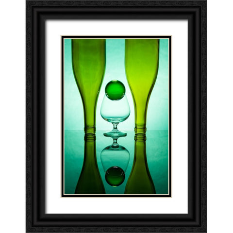 Green Glass #14 Black Ornate Wood Framed Art Print with Double Matting by Yakubovitch, Azriel