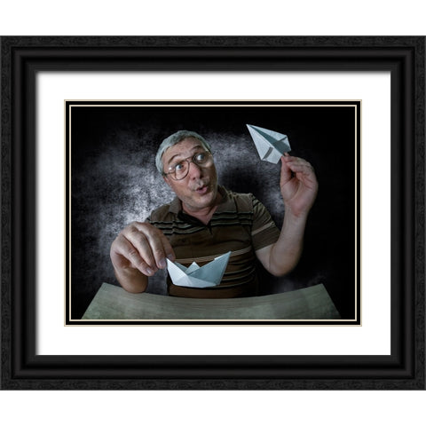 In The Minds Of Children Black Ornate Wood Framed Art Print with Double Matting by Dan, Udrea