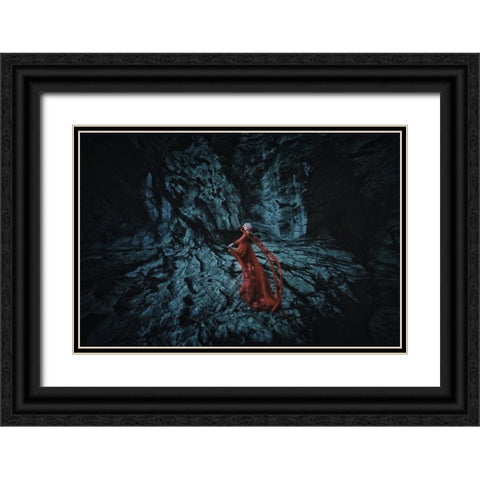 Ran Himemiya Black Ornate Wood Framed Art Print with Double Matting by Koiki