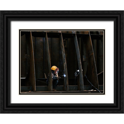 CÂ”MaÂŠUcÂ„ÂŠAeÂœO Black Ornate Wood Framed Art Print with Double Matting by Lingyao.Zhang