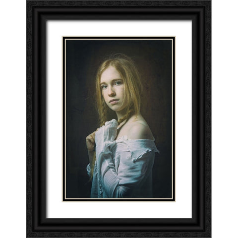Corina Black Ornate Wood Framed Art Print with Double Matting by Franke, Ruth
