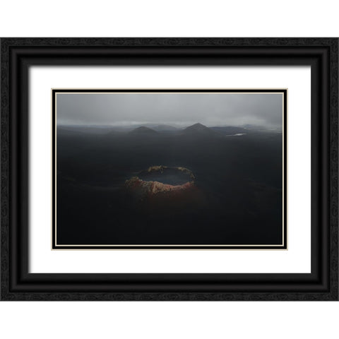 Crater Black Ornate Wood Framed Art Print with Double Matting by Bian, James