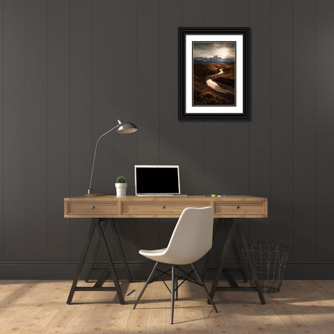 Mountain View Black Ornate Wood Framed Art Print with Double Matting by Zhang, Yan