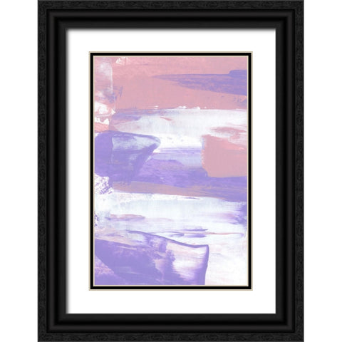 Color Flow No 1 Black Ornate Wood Framed Art Print with Double Matting by Uplusmestudio