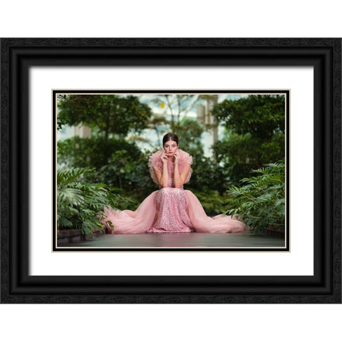 Beauty In The Garden Black Ornate Wood Framed Art Print with Double Matting by Belal, Ahmad
