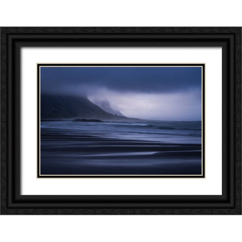 Beach Black Ornate Wood Framed Art Print with Double Matting by Li, Yongnan