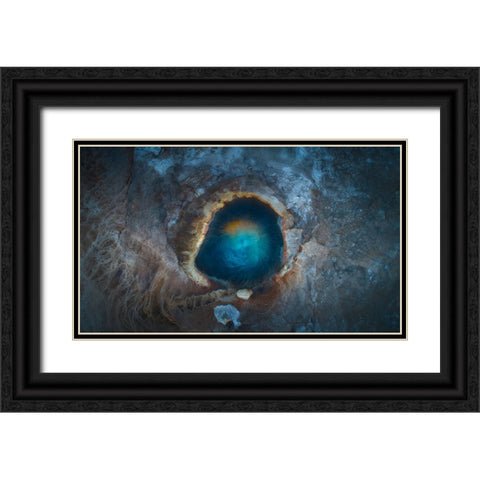 The Eye Black Ornate Wood Framed Art Print with Double Matting by De La, Javier