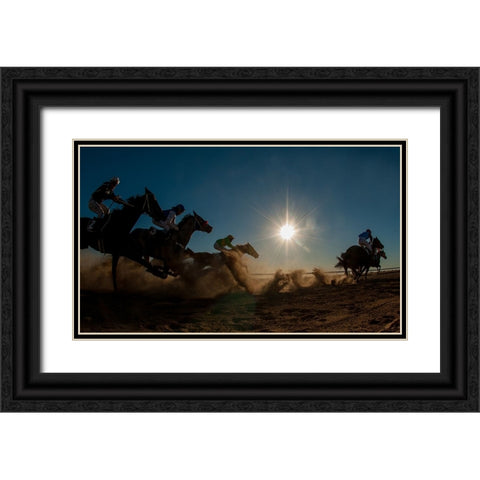 Betoota Flying Through The Dust Black Ornate Wood Framed Art Print with Double Matting by Lee Chapman, Sharon