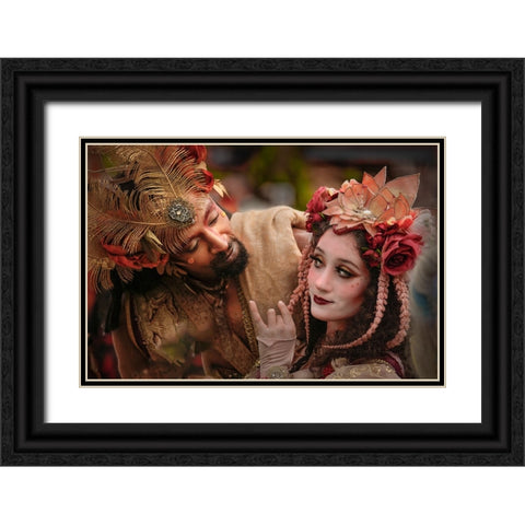 Charming Black Ornate Wood Framed Art Print with Double Matting by Chang, Jiangping