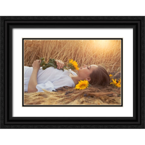 Summer Dreams Black Ornate Wood Framed Art Print with Double Matting by Bogdan R, Mihai