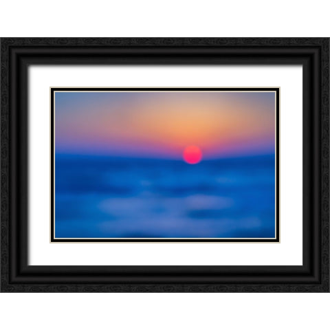 Mediterranean sunset Black Ornate Wood Framed Art Print with Double Matting by Raif, Joshua