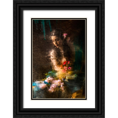 Beautiful Black Ornate Wood Framed Art Print with Double Matting by Marjanmashhadi