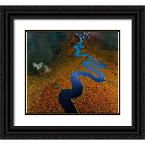 The Equation Of RIVer Black Ornate Wood Framed Art Print with Double Matting by Yu, Liyun