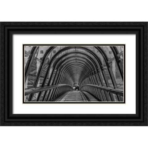 Japanese Bridge Black Ornate Wood Framed Art Print with Double Matting by Aloy, Jean-Marc