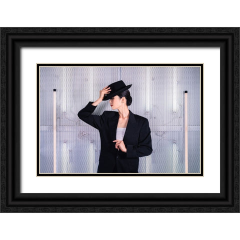 Erica Black Ornate Wood Framed Art Print with Double Matting by Onodera, Taketoshi