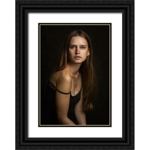 Natasha. Black Ornate Wood Framed Art Print with Double Matting by Rise, Zachar