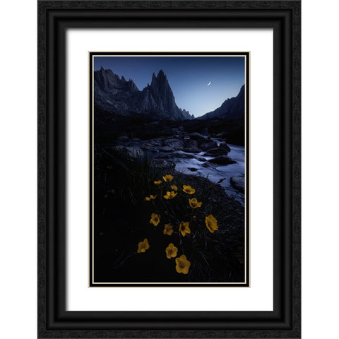 The Night Is Deep And People Are Awake Black Ornate Wood Framed Art Print with Double Matting by Cui, Yuan