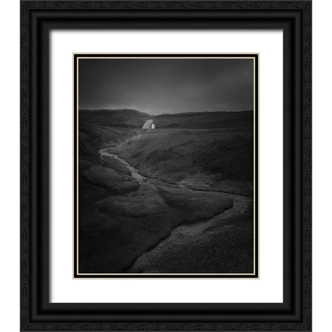 House Solitude Black Ornate Wood Framed Art Print with Double Matting by Guo, David