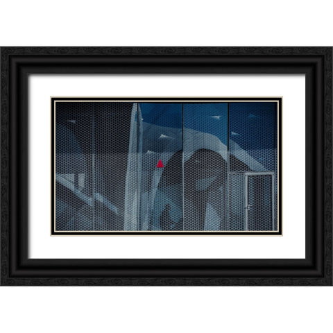Emergency Door 02 Black Ornate Wood Framed Art Print with Double Matting by Alsharif, Yahia