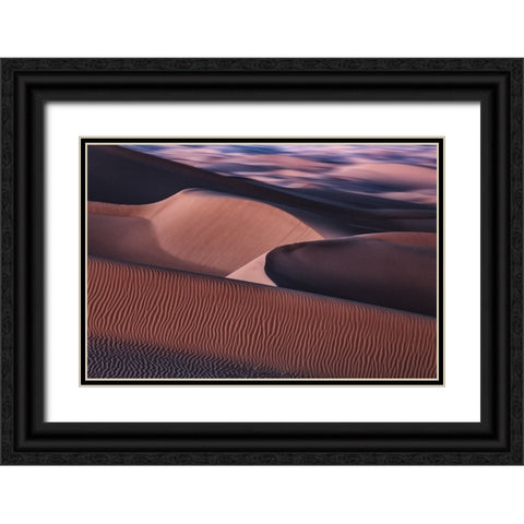 The Art Of Sand And Wind Black Ornate Wood Framed Art Print with Double Matting by Qiu, Jenny