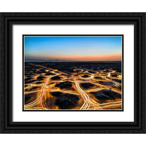 Man Against Nature Black Ornate Wood Framed Art Print with Double Matting by Arabzadeh, Abbas