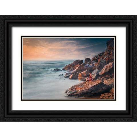 Summer Dream Black Ornate Wood Framed Art Print with Double Matting by Kado, Pawel