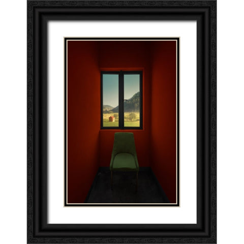 Alone Time Black Ornate Wood Framed Art Print with Double Matting by Guan, Xiaopeng