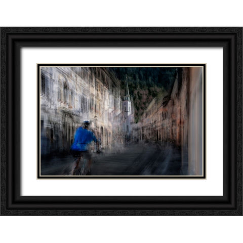 Plac Black Ornate Wood Framed Art Print with Double Matting by Malovrh, Milan