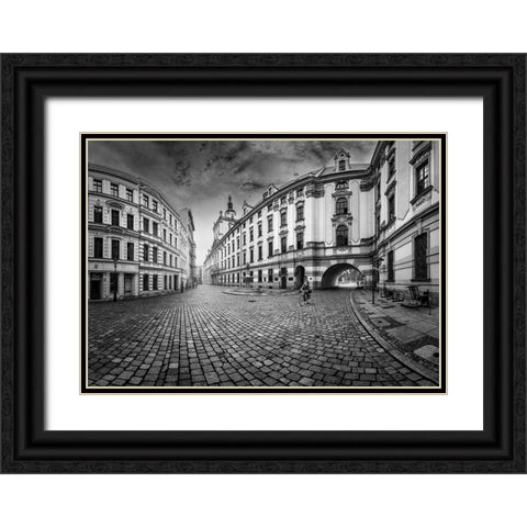 Plac Uniwersytecki Black Ornate Wood Framed Art Print with Double Matting by Derangowski, Lukasz