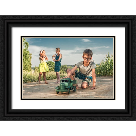 Childhood Black Ornate Wood Framed Art Print with Double Matting by Cherkasov, Viktor