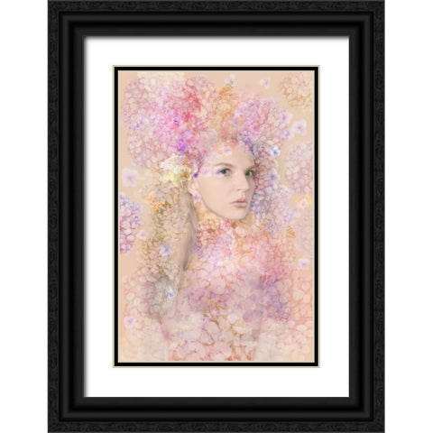 Hortensia Black Ornate Wood Framed Art Print with Double Matting by Shumilova, Ludmila
