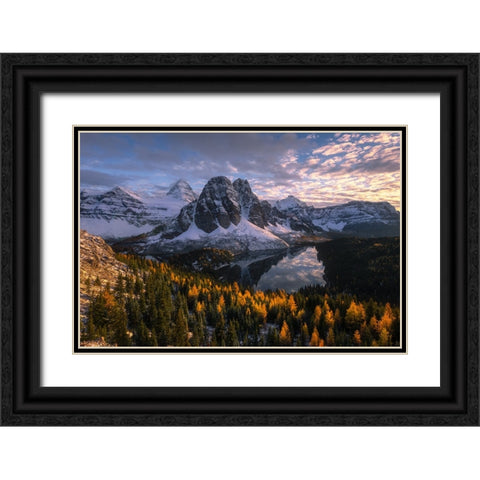 Mt. Assiniboine Black Ornate Wood Framed Art Print with Double Matting by Wei, Willa