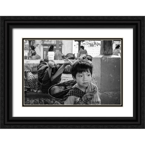 Guatemala Black Ornate Wood Framed Art Print with Double Matting by Naor, Orna