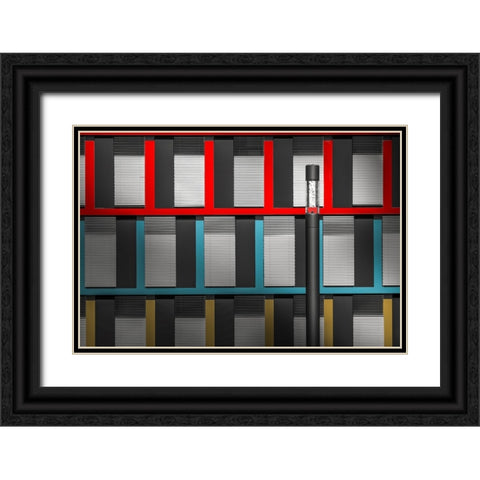 FaAsade Graphic | Play Of Colors Black Ornate Wood Framed Art Print with Double Matting by Ruckert, Stephan