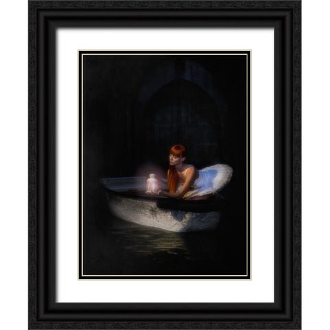 The Light From The Darkness Black Ornate Wood Framed Art Print with Double Matting by Raskin, Moris