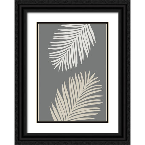 Leaves 001 Black Ornate Wood Framed Art Print with Double Matting by Pictufy Studio