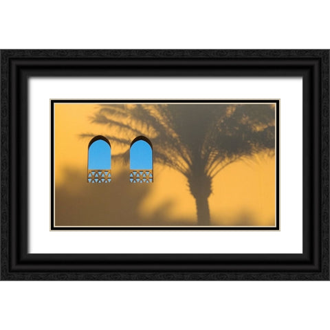 Palm Black Ornate Wood Framed Art Print with Double Matting by Stepanov, Dmitry