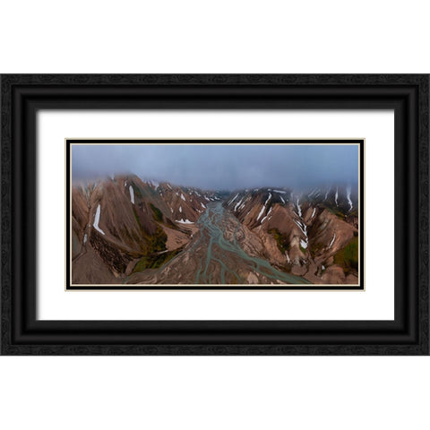 RIVer On Highland Black Ornate Wood Framed Art Print with Double Matting by Bian, James