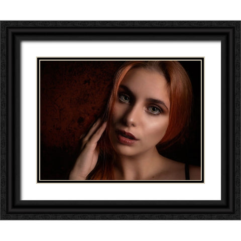 Darina Black Ornate Wood Framed Art Print with Double Matting by D. Pop, Ovi