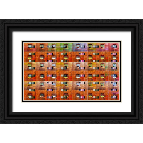 Embedded Windows Black Ornate Wood Framed Art Print with Double Matting by Domont, Jois
