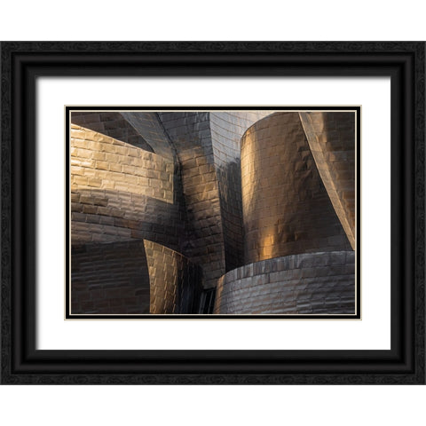 Volumes And Textures At The Guggenheim Black Ornate Wood Framed Art Print with Double Matting by Urrutia, Adolfo